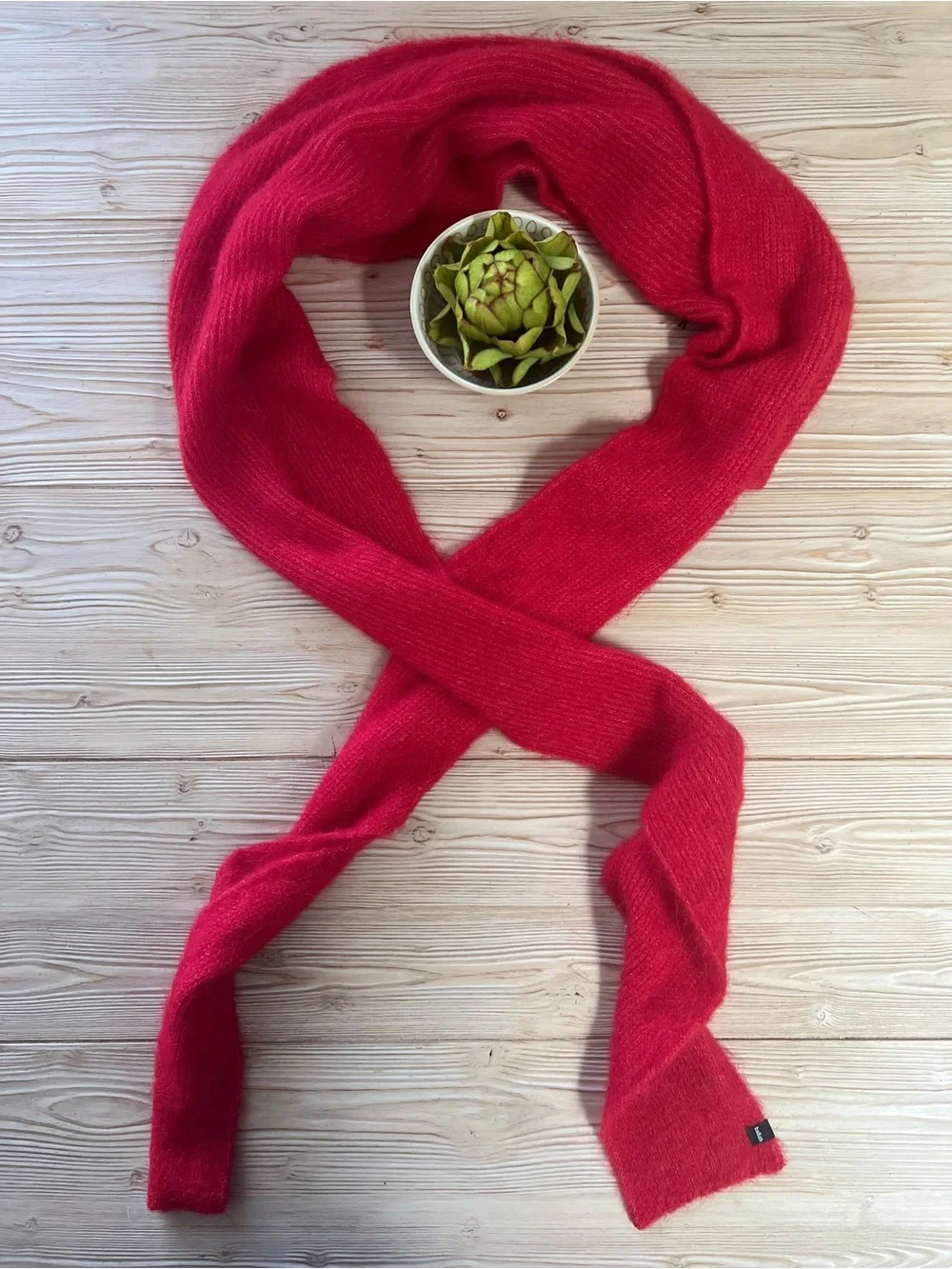 BA&SH Red Alpaca Blend Oversized Scarf NWT 88”